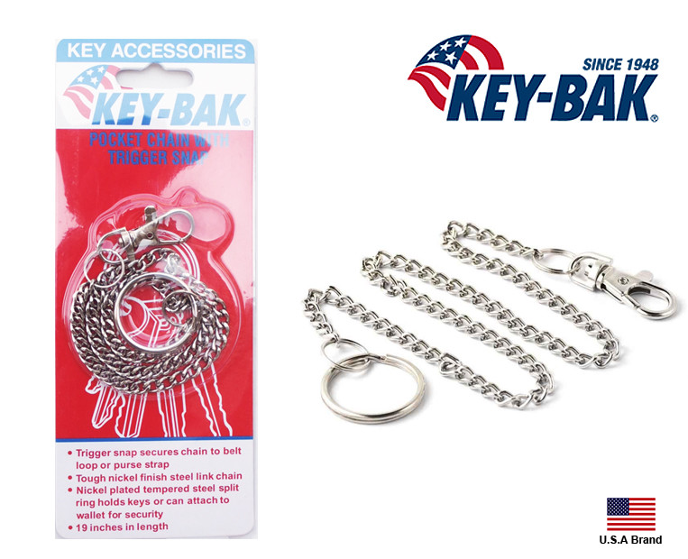 Key-Bak 19 inch Key Chain with Trigger Clip