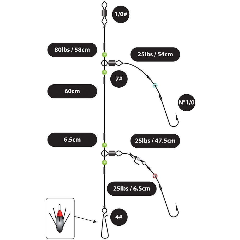 Greys Shore Loop Rig 2 Hook Size 1/0