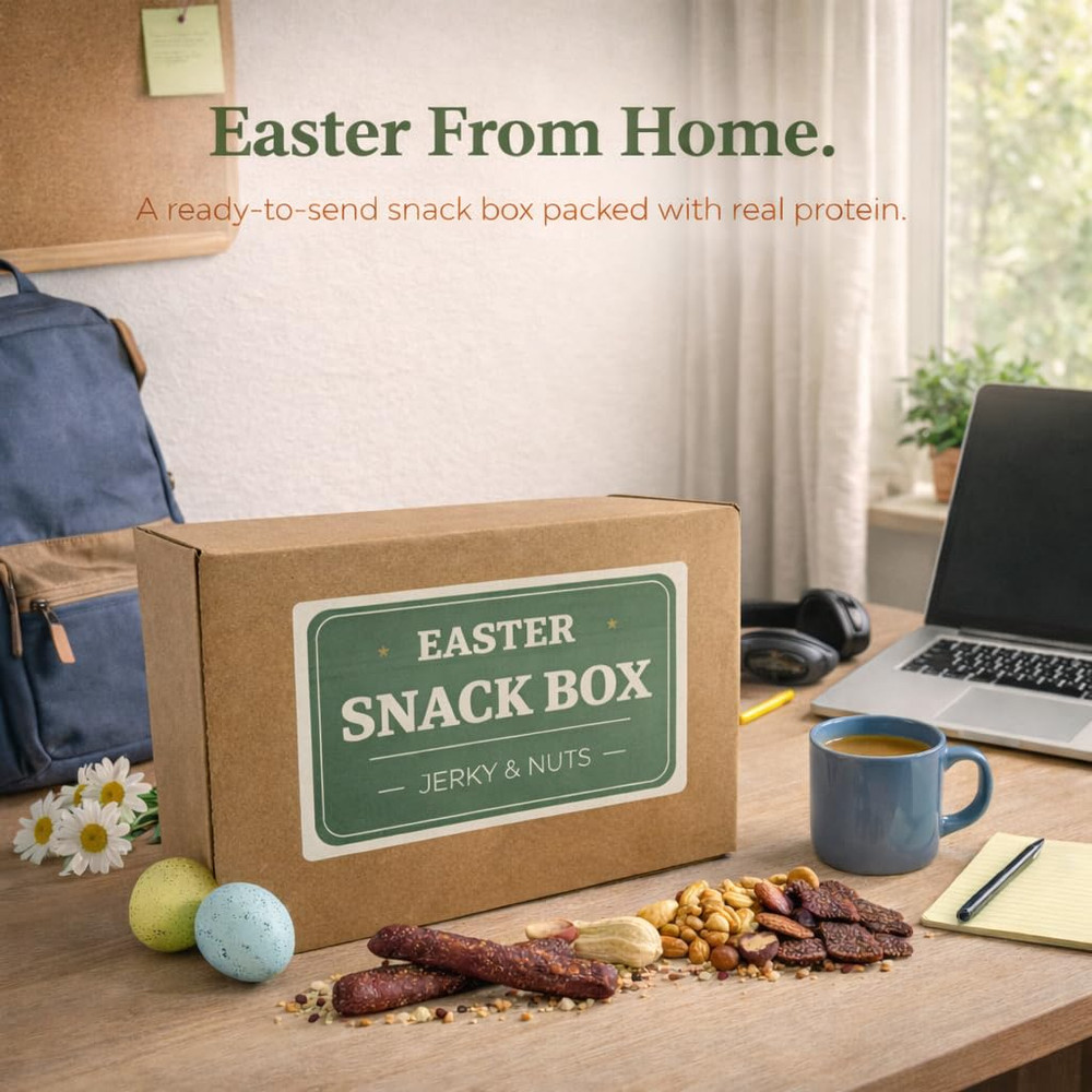 Jerky Easter Basket – Prefilled Gift Box with Jerky, Meat Sticks & Nuts, High Pr