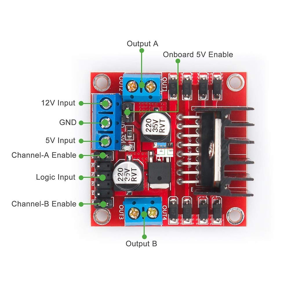 L298N Motor Drive Controller Board Stepper Motor Control Module Dual H-Bridge...