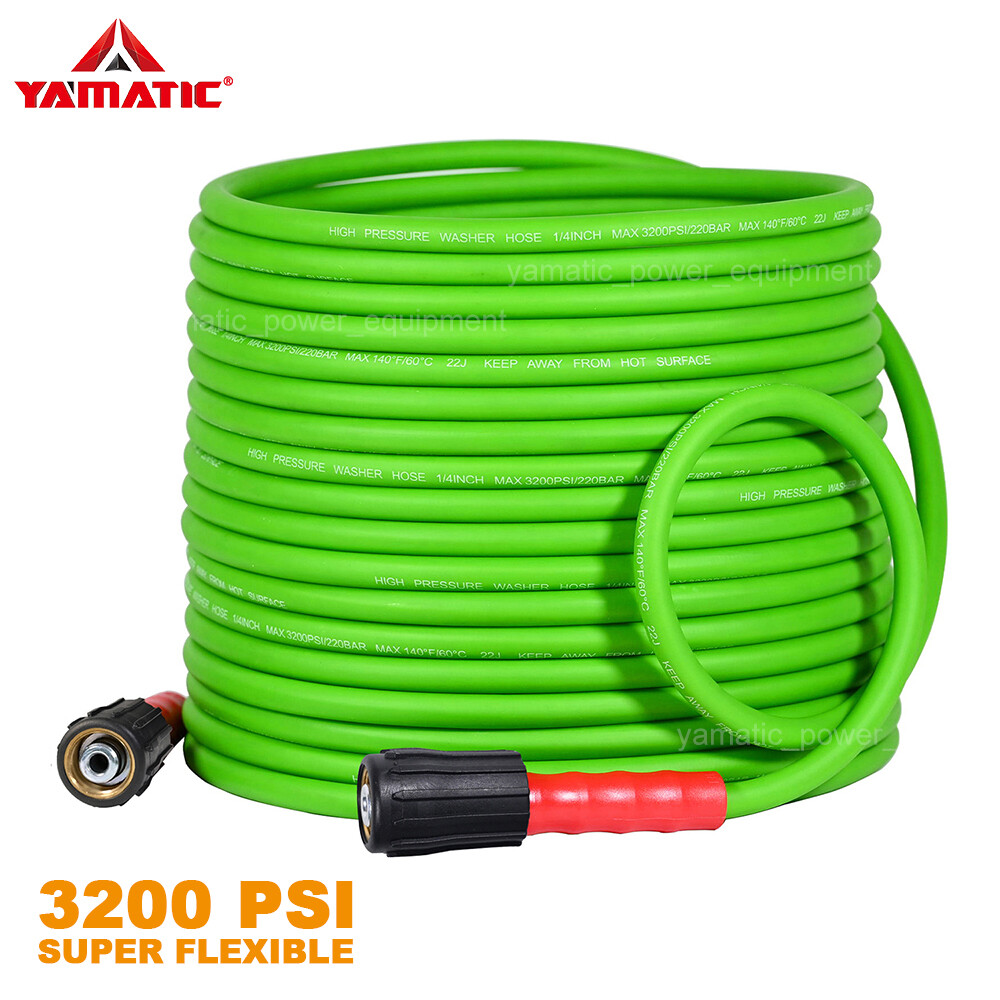 YAMATIC 3200 PSI Pressure Washer Hose Super Flexible 1/4" M22-14MM Fittings