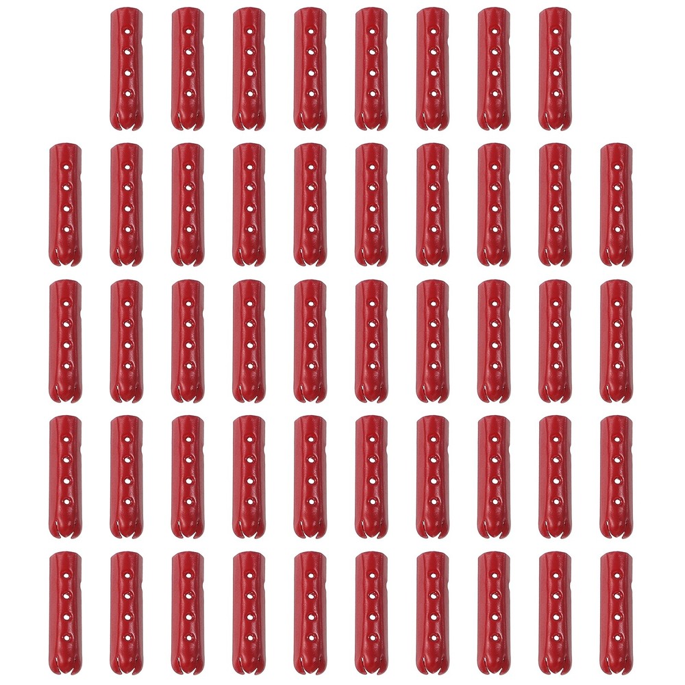 48Pcs 23mm Open Mouth Shoelace Tips Caps, Red