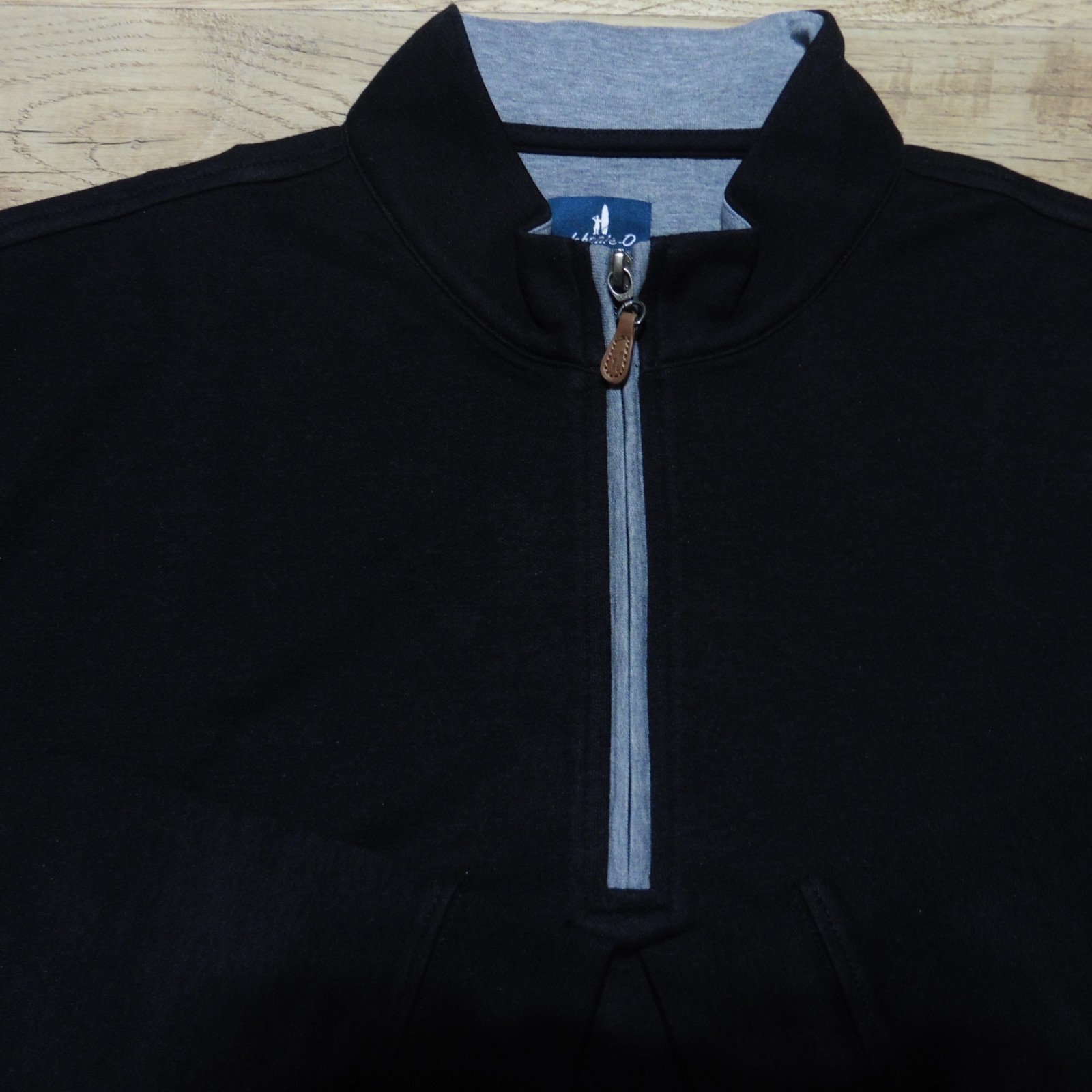 JOHNNIE-O Mens XL X-LARGE SULLY PULLOVER BLACK 1/4 ZIP SWEATSHIRT SWEATER