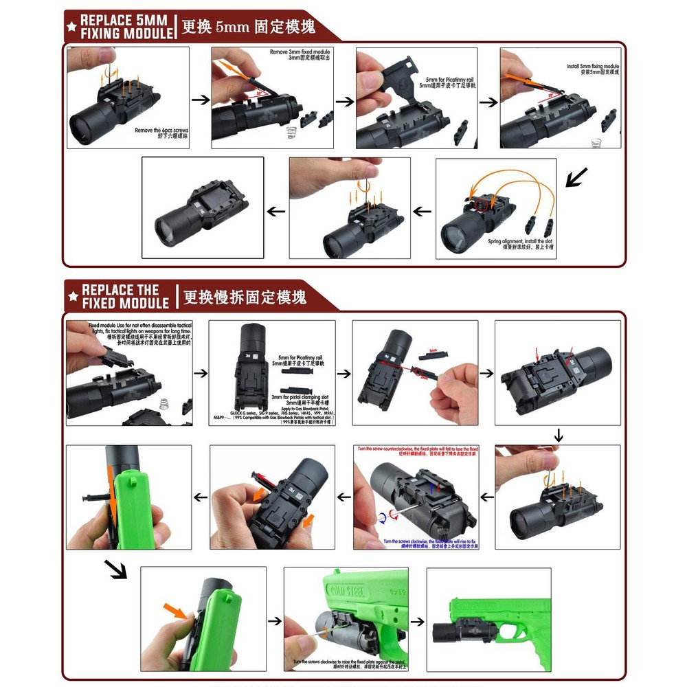 200LM Hanging Tactical Strong Light LED Outdoor Lighting Lighting Function Black