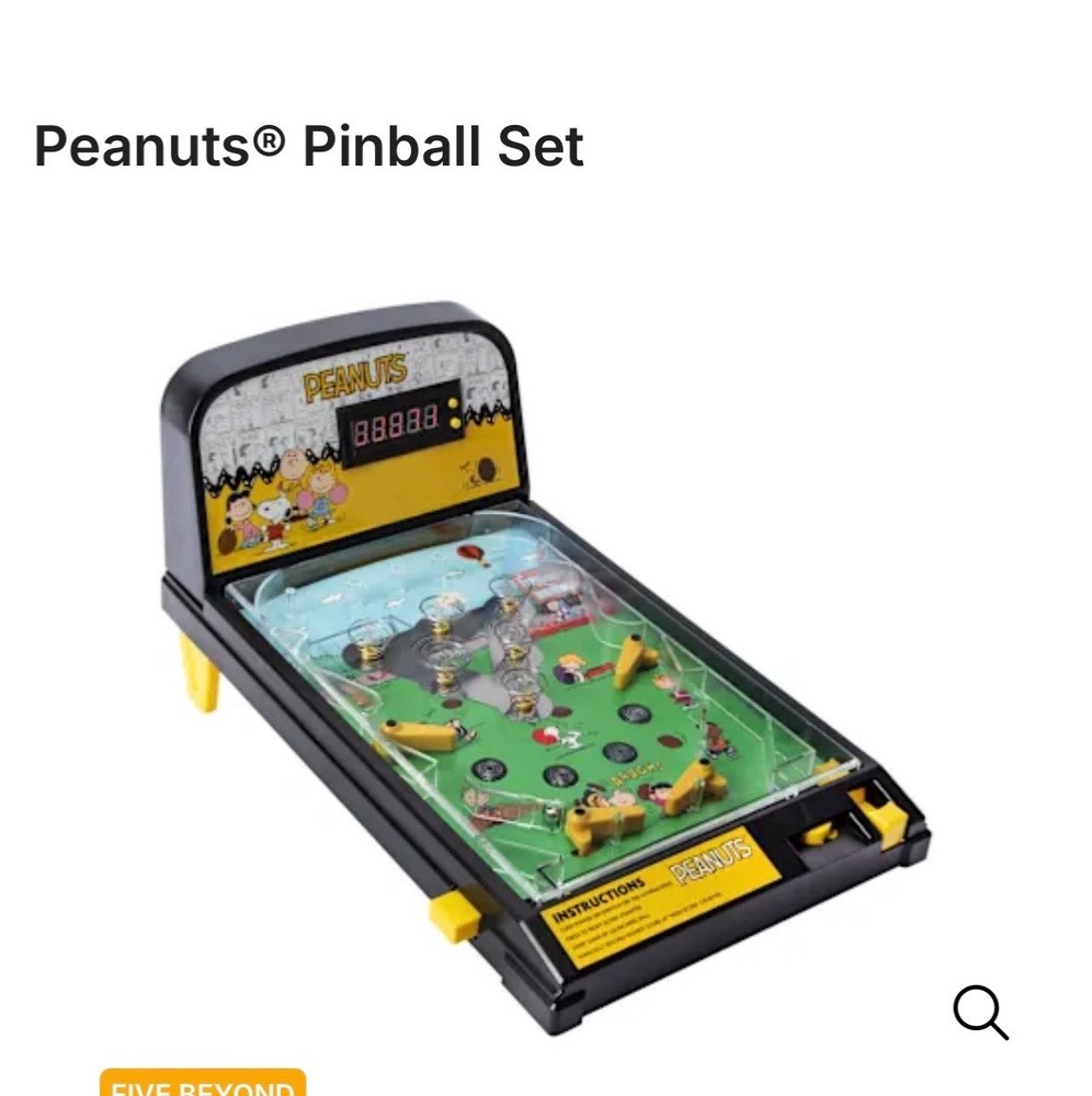 Peanuts SNOOPY Electronic Tabletop Arcade Game PINBALL Machine w/ Lights & Sound