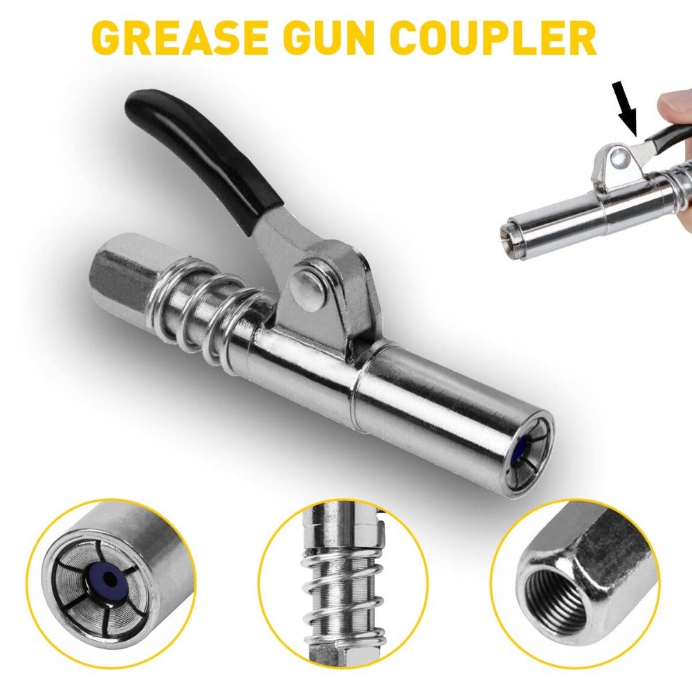 Grease Gun Coupler Quick Release Lock Oil Injection Nozzle Professional EXD