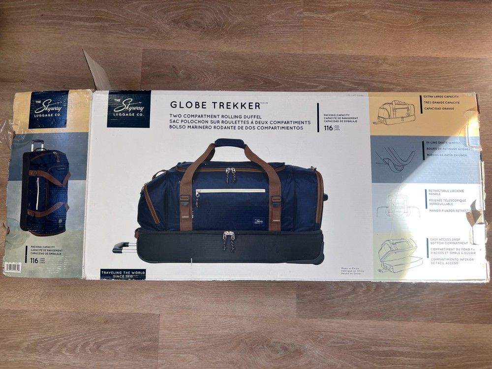 Navy Blue Suitcase with wheels