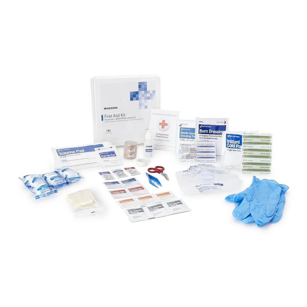McKesson 50 Person Wall Mount First Aid Kit Plastic Case