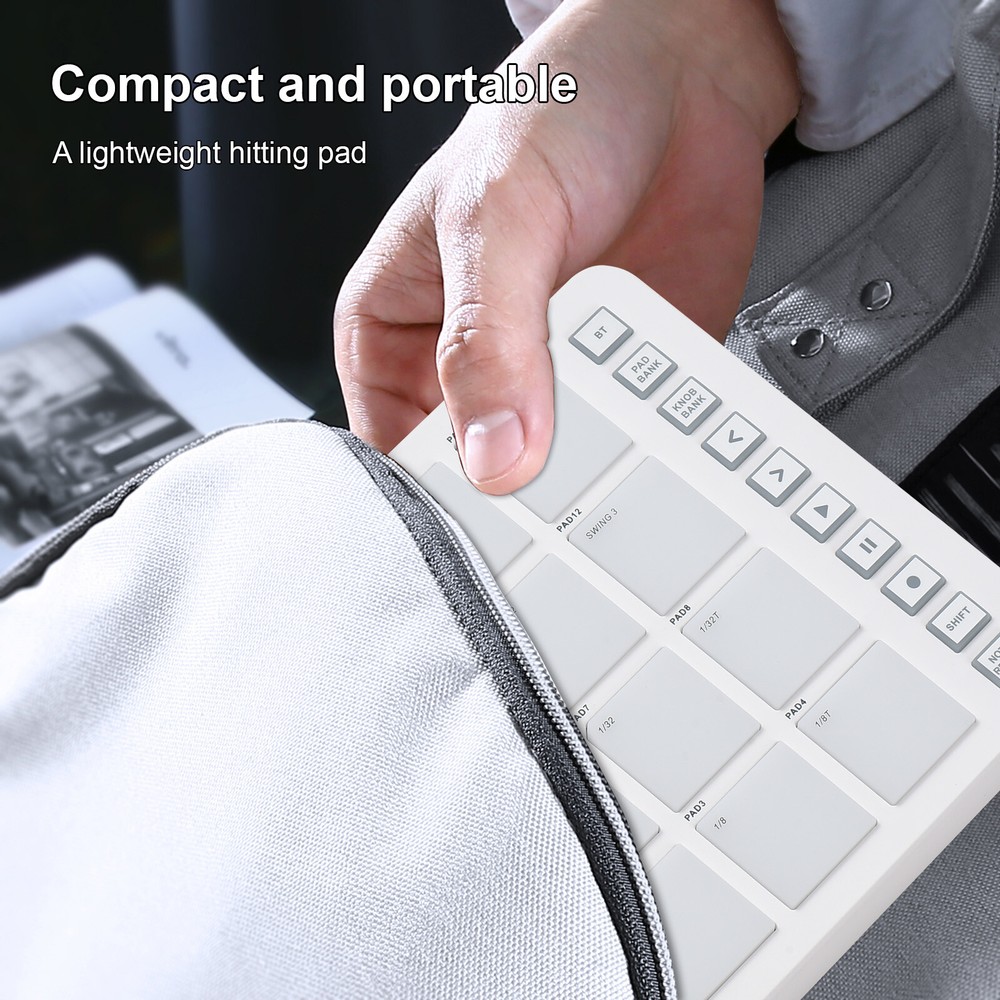 Mini MIDI Controller Pad 16 RGB Beat Pads 8 Assignable Knobs 3.5mm Output T7A8