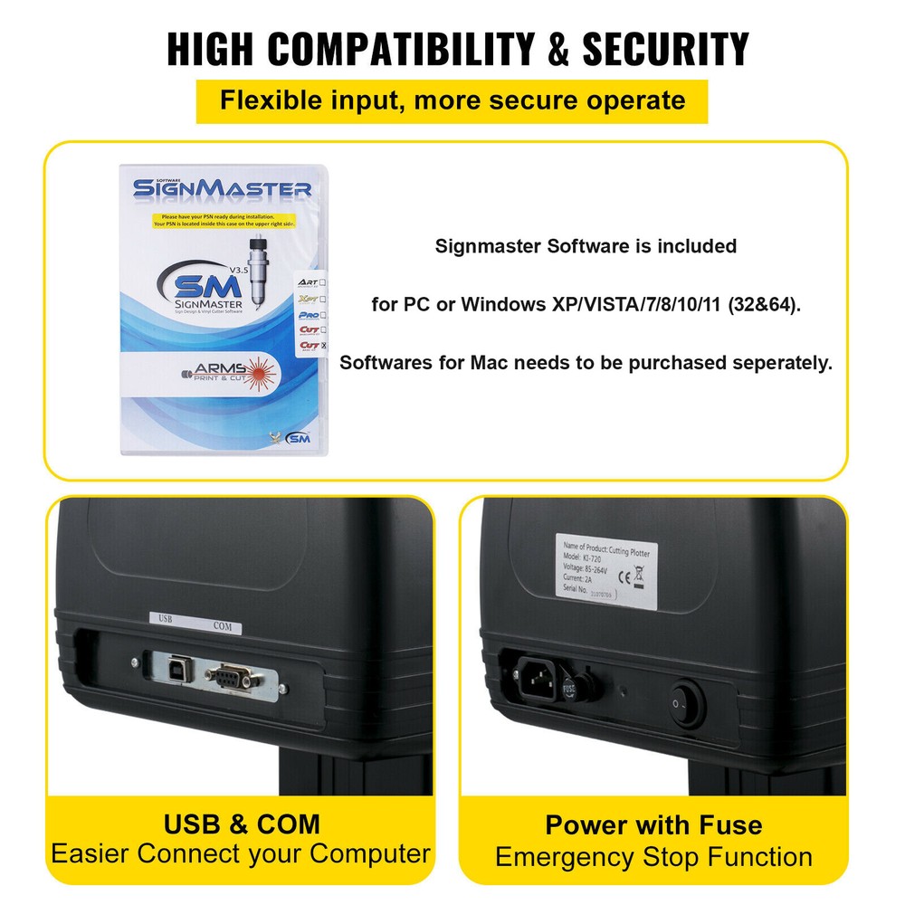 VEVOR Vinyl Cutter Machine Vinyl Plotter w/ Signmaster Software