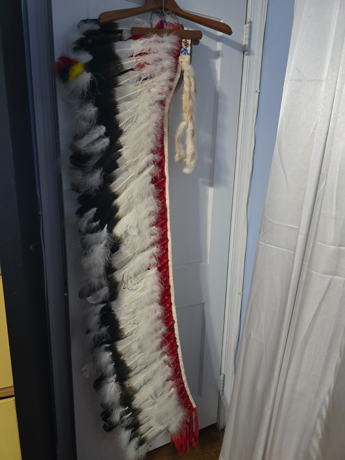 Native Indian Regalia 5' War Bonnet Tunic Breast Plate Sash Chaps Belt Shoes Bag