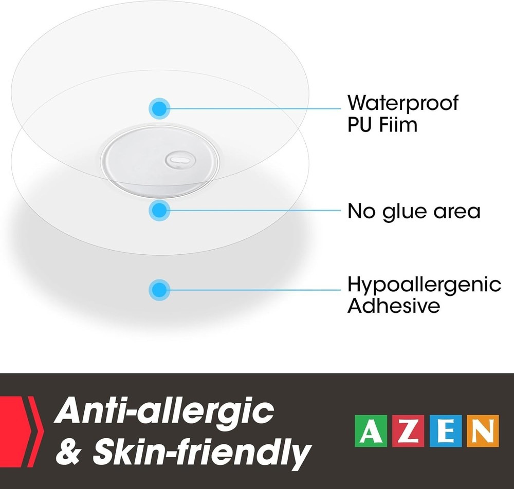 60 Pack Freestyle Sensor Covers for Libre 2/3 Waterproof Sensor Patches Adhesive