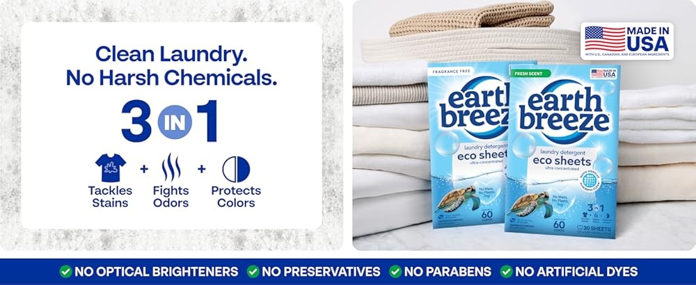 Laundry Deternt Sheets Fragrance-- 60 Loads Eco