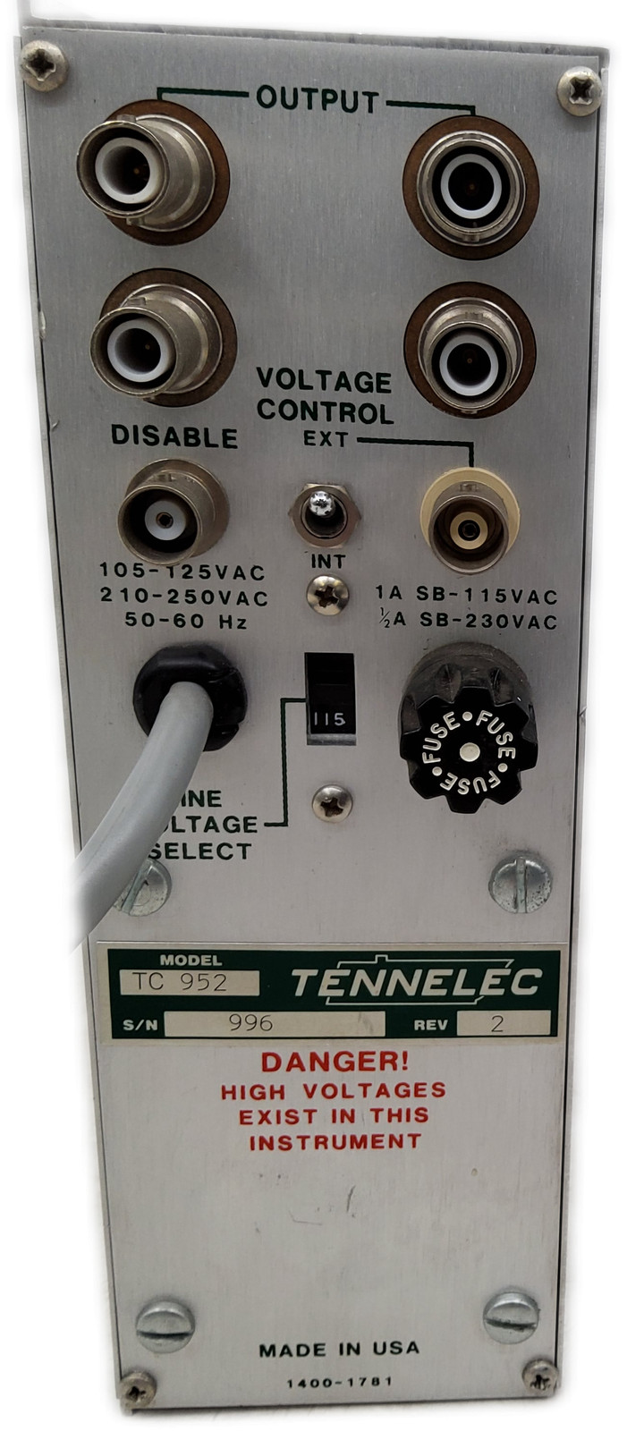 Tennelec TC 952 Adjustable High Voltage Power Supply