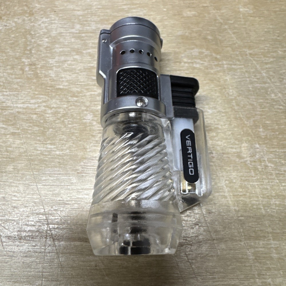 Vertigo Cyclone Triple Torch Cigar Lighter  - Clear - New