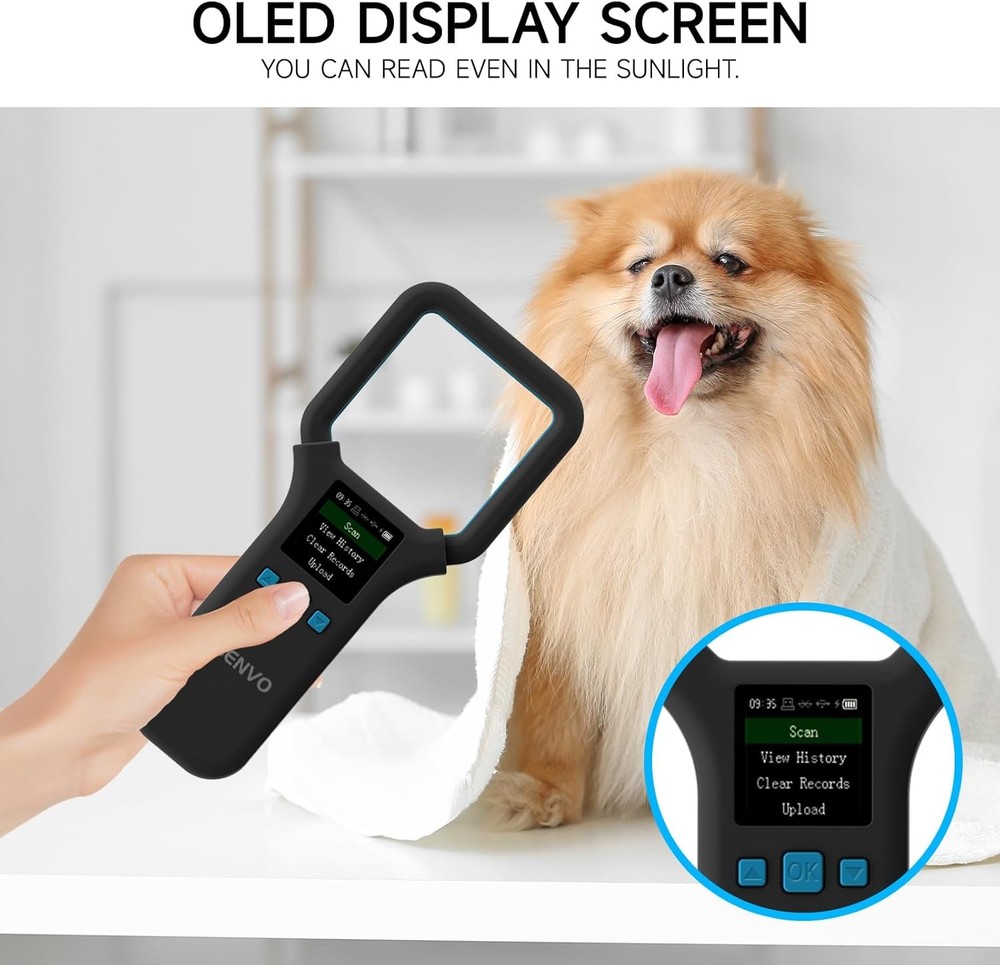 AR190E Bluethooth Pet Microchip Scanner, Wireless Handheld RFID Animal Reader, 1