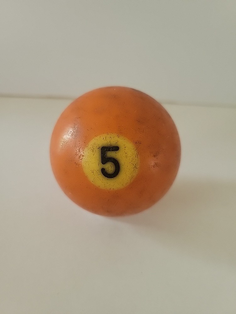 Vintage No. 5 Solid Orange Pool Ball Billiard 2" Replacement (N)