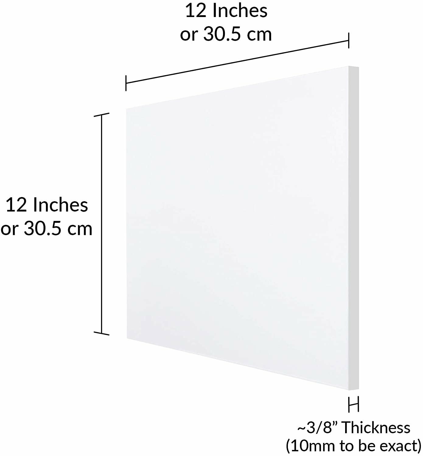 [1-Pack] SimbaLux® Acrylic Sheet Clear 12”x12” 3/8" Thick (10mm) Plexiglass