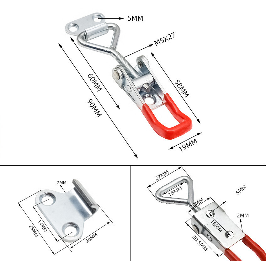 Heavy Duty Steel Toggle Latch Catches Adjustable Lock Clamp For Boxes Case New
