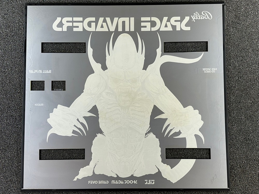 Bally Space Invaders Pinball Machine Game Backglass ORIGINAL Inner