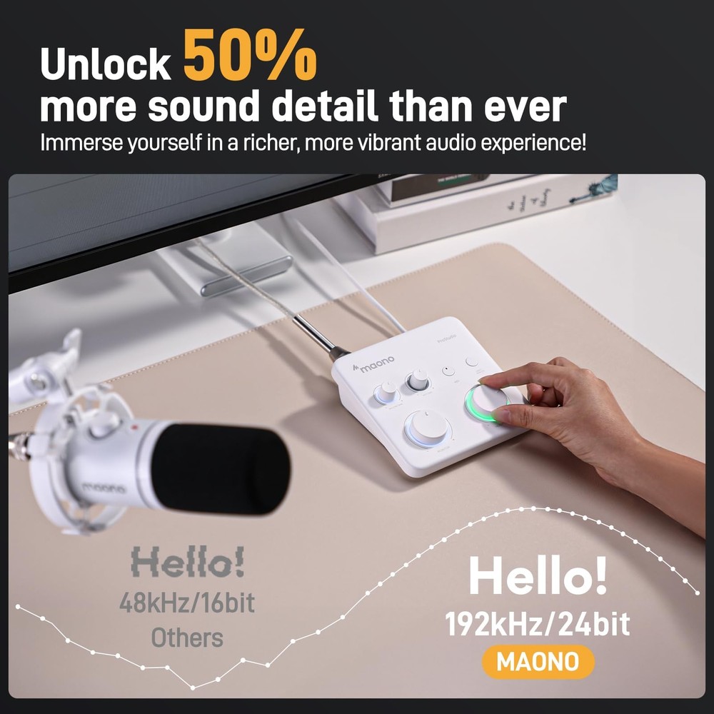 MAONO USB Audio Interface for PC: Interface with XLR Input 24-bit/192kHz Routing