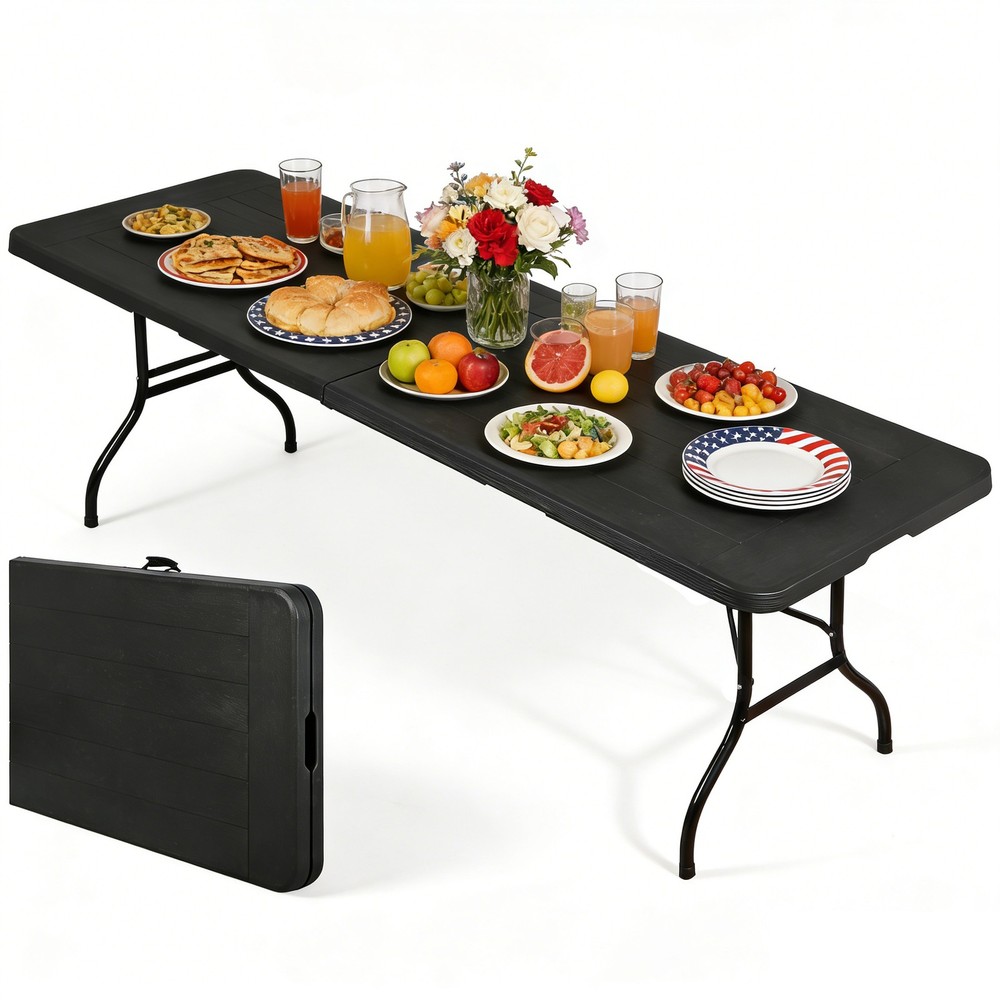 6ft Portable Folding Table Easy Setup Foldable Table for Patio Camping Garage