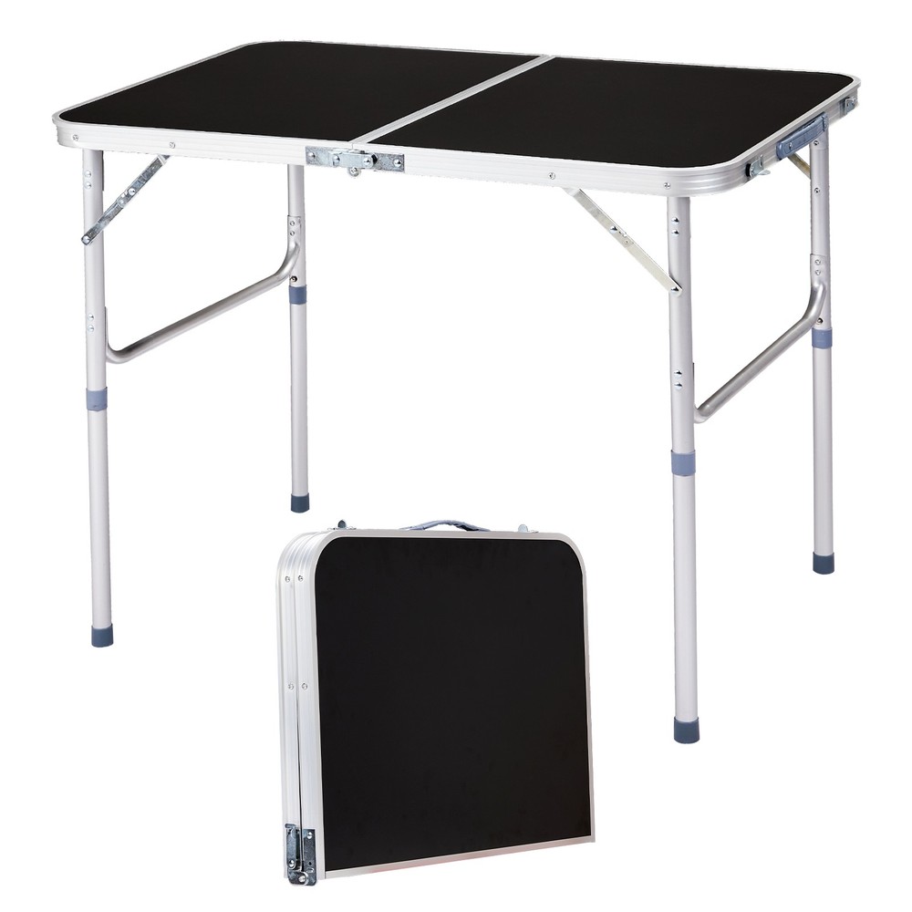 3ft Aluminum Alloy Folding Table Black