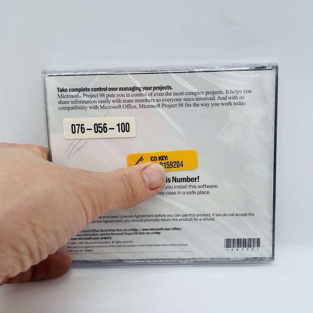 Microsoft Project 98 Project Management Software w/ Key NEW SEALED, Fast Ship