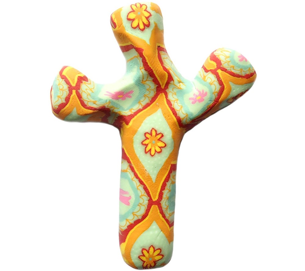 Calypso Studios by First & Main 3" Boho Comforting Clay Pocket Cross, Multi