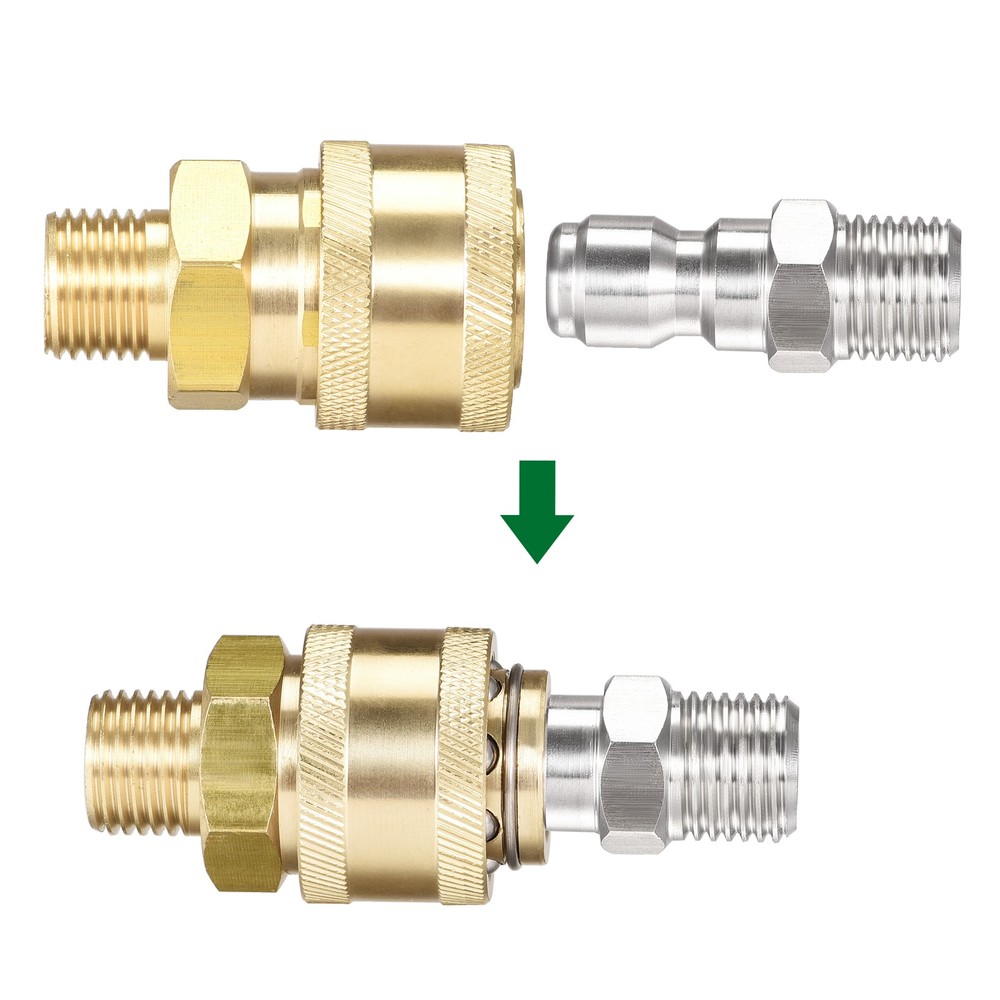2Sets Brass Quick Connect Set Fitting G1/4 Male Thread