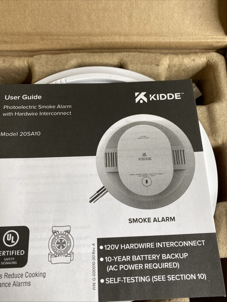 Kidde 20SA10 Hardwired Smoke Detector, 10-Year Battery, Interconnectable