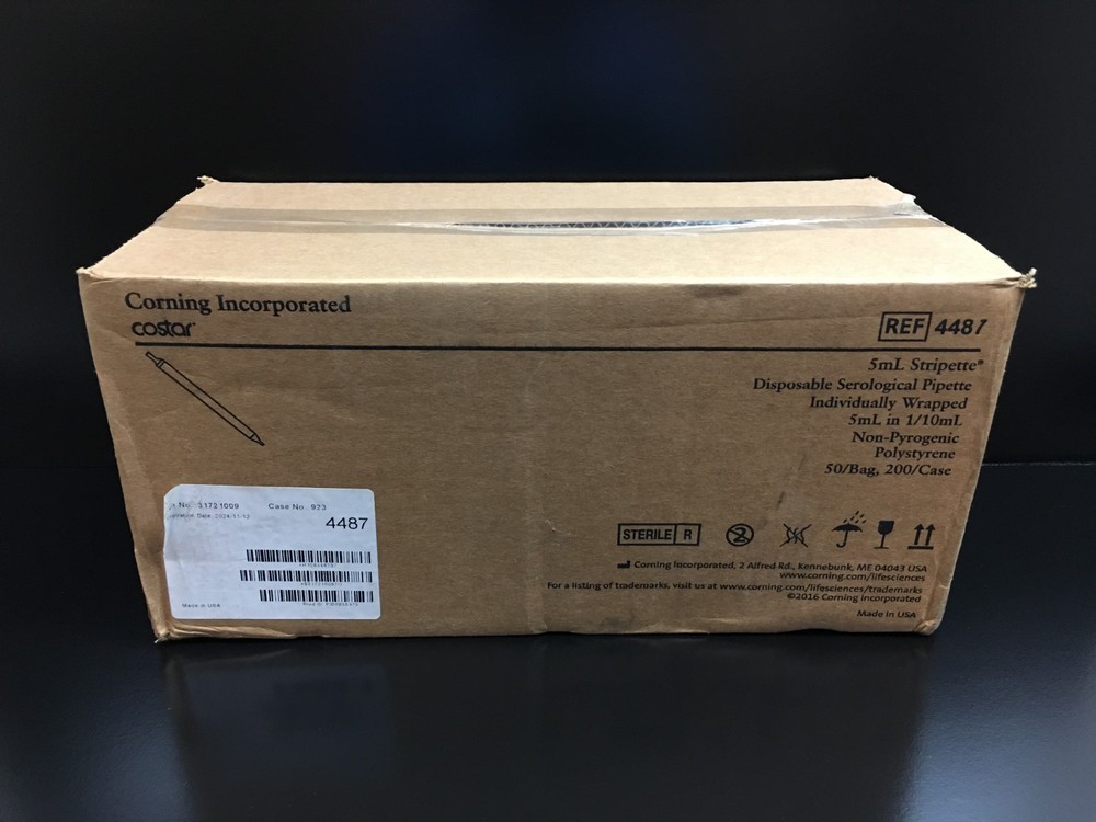 Corning Costar REF 4487 Serological Pipets 5mL Stripette Case
