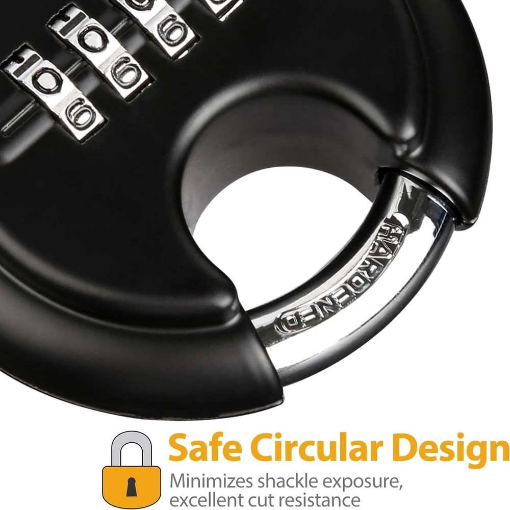 "Combination Disc Padlocks for Outdoor - Heavy Duty 4 Digit Code Lock, Combo Dis