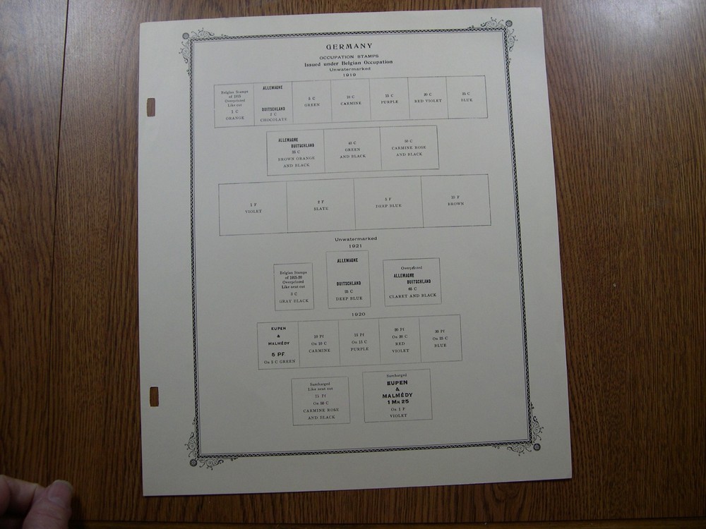 GERMANY OCCUPATION Scott Specialty album pages (no stamp) UX1