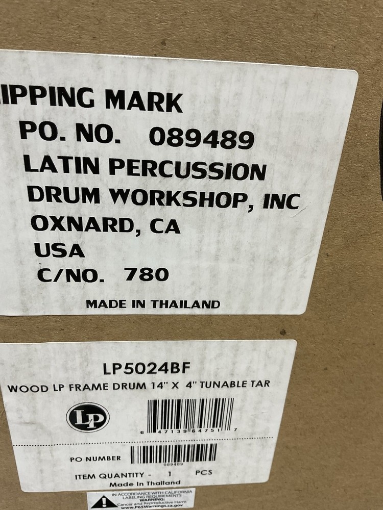 LP Tunable Tar Frame Drum, 14" x 4"