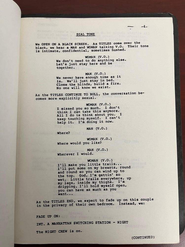 Scarce original DIAL TONE Script Screenplay David S. Ward William Floyd 1985