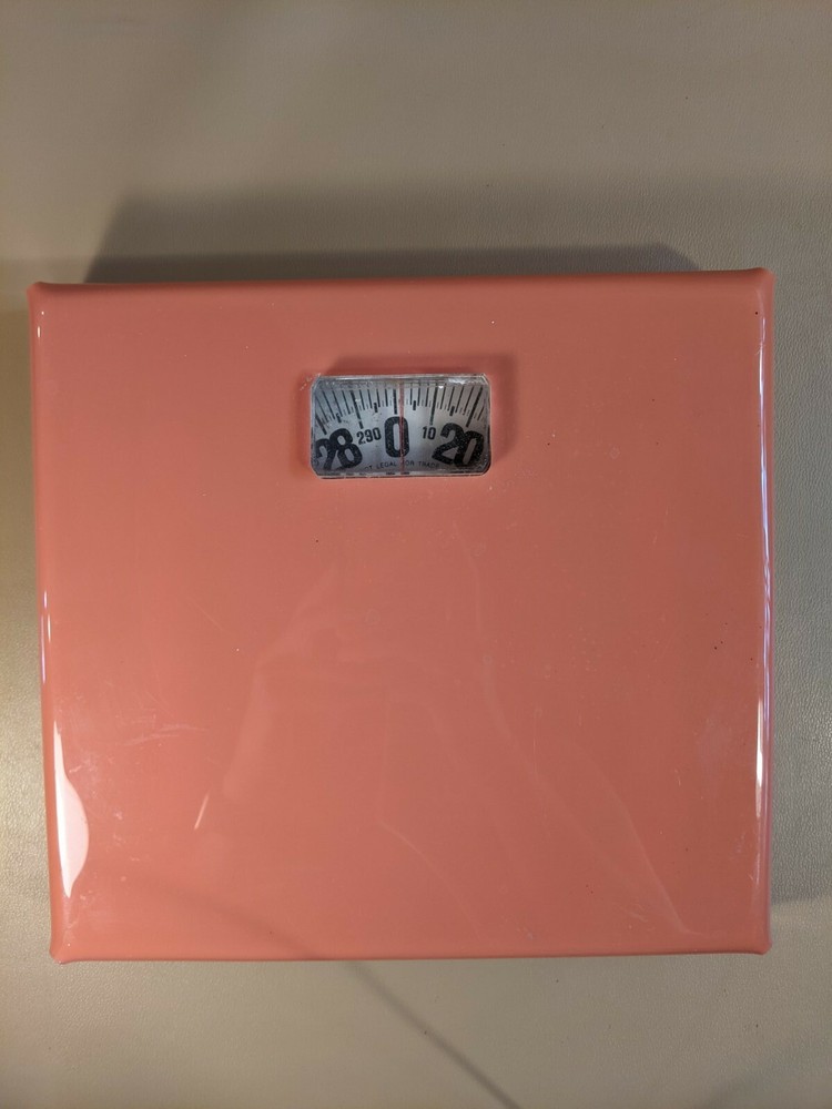 Vintage Orange Square Bathroom Scale