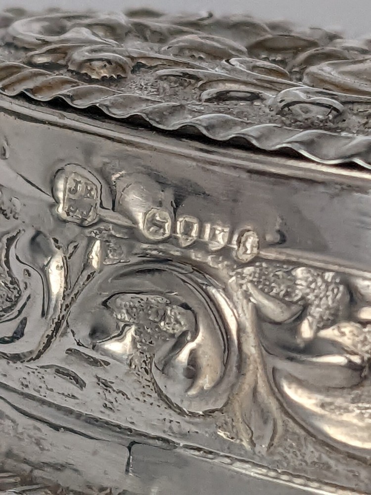 A Victorian solid silver heart shaped box date 1885 Rosenthal, Jacob & Co.