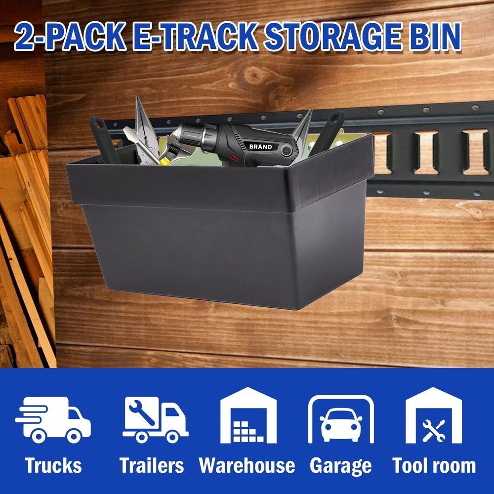 2 Pack E-Track Storage Bin for E-Track System E Track Accessories Storage Box...