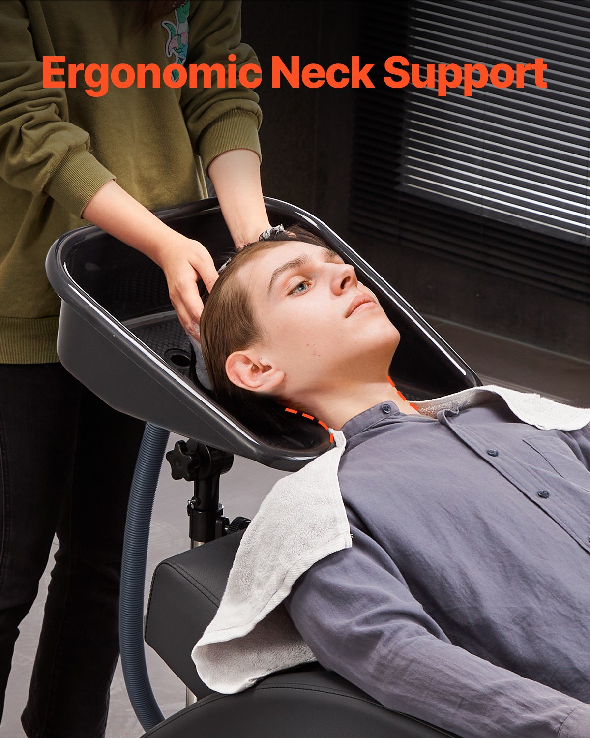 VEVOR Portable Shampoo Bowl Drain Hose Adjustable Salon Sink for Barbershop Home