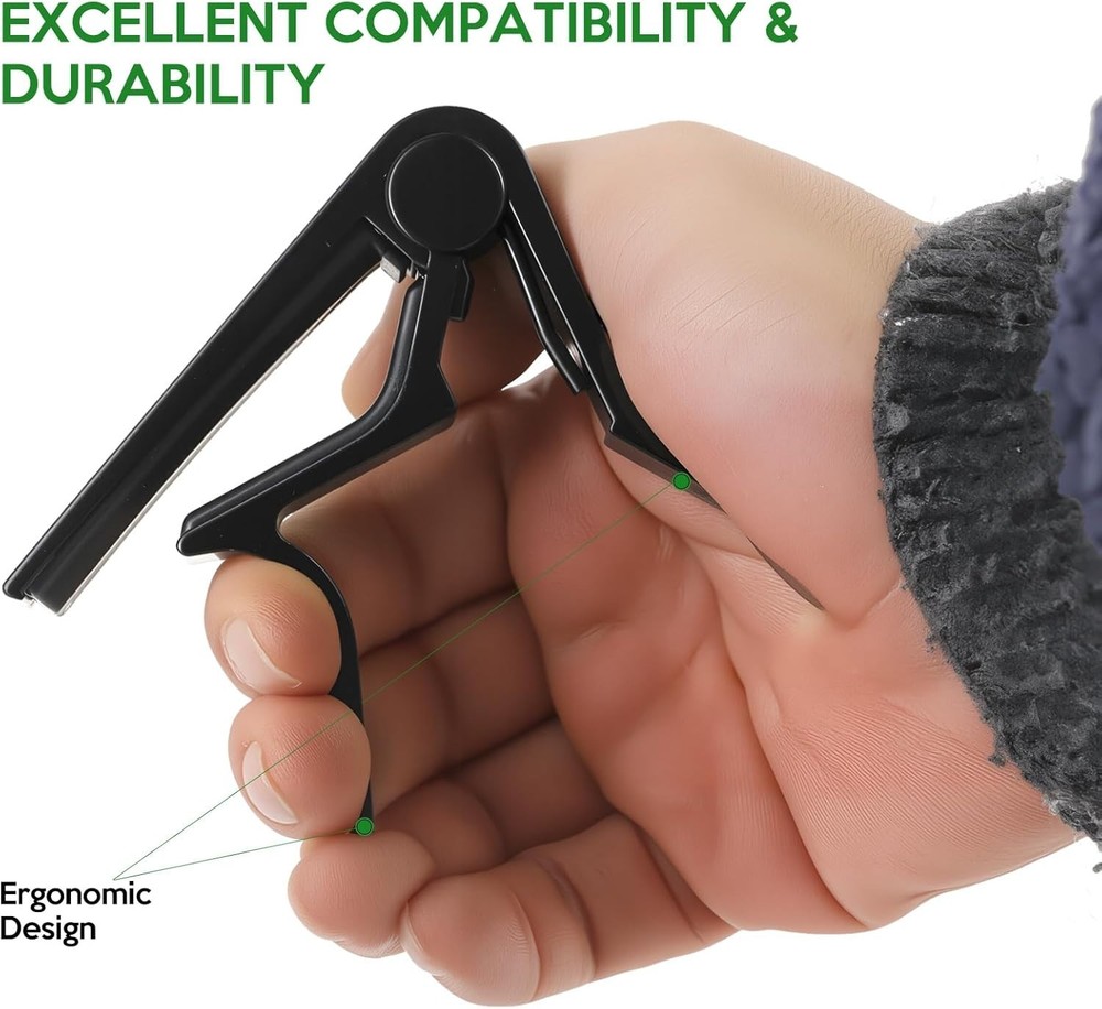 Clip-On Guitar Capo for Easy Key Changes, Compatible with Multiple Instruments