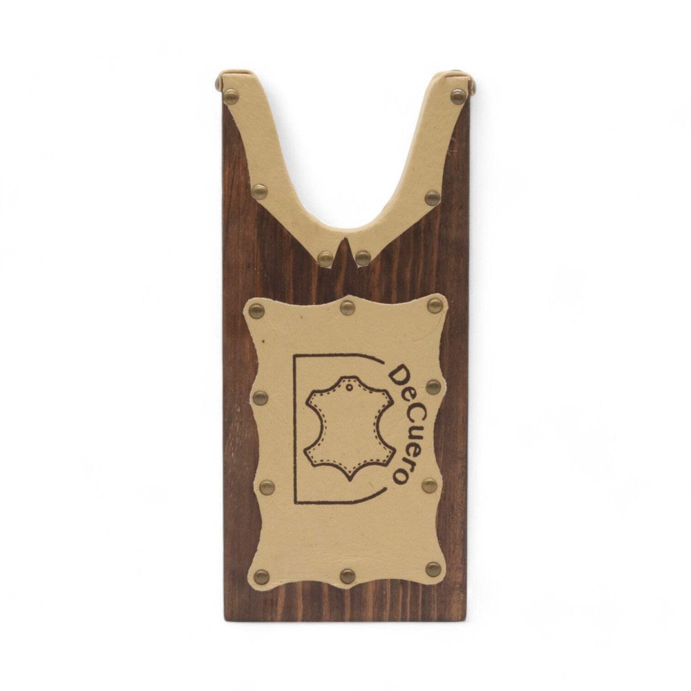 DeCuero's Pine Wood & Beige Leather Boot Jack