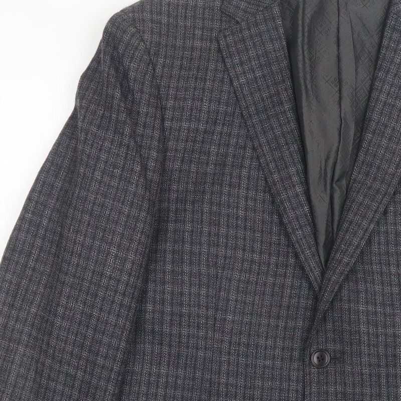 NEXT Mens Grey Plaid Wool Blend Suit Jacket Size 42
