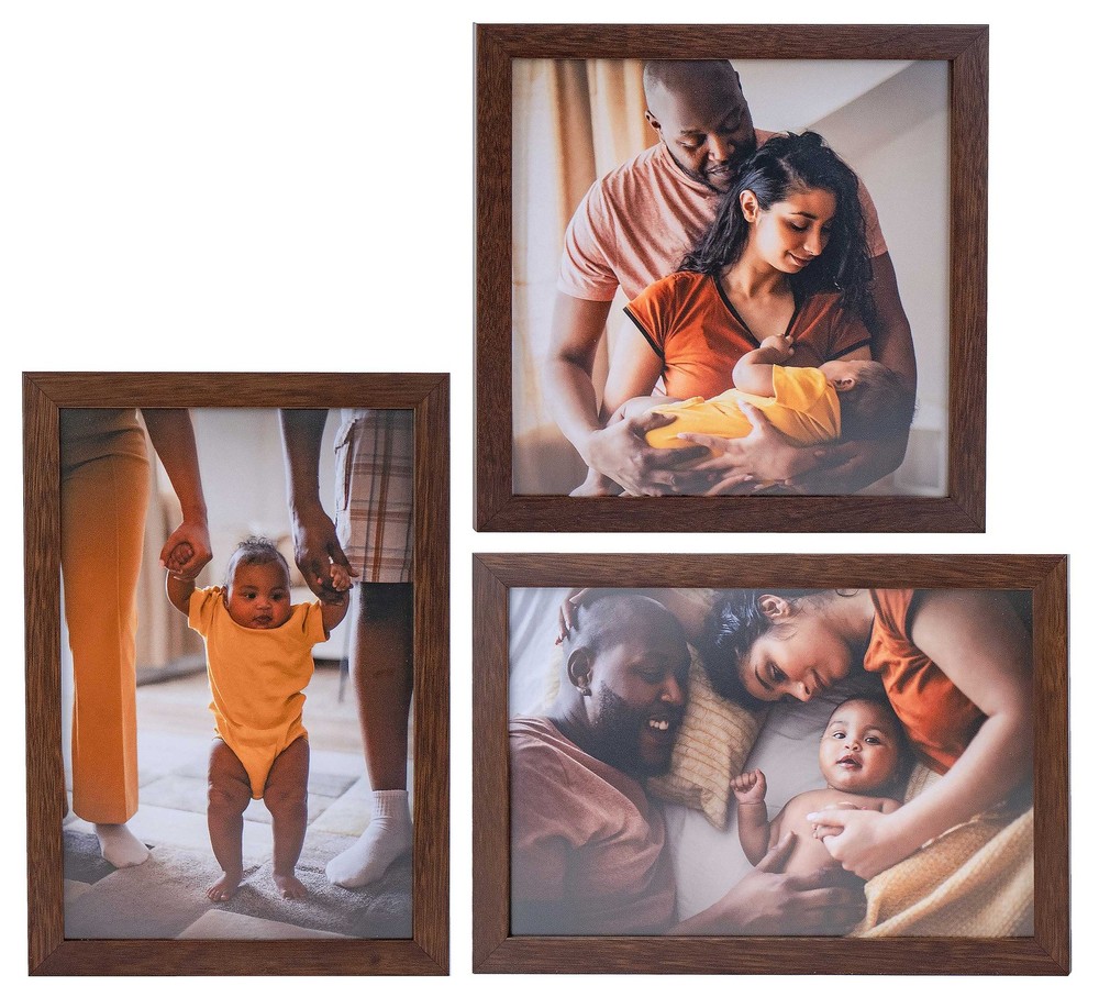 6x20 Frame Brown Solid Wood Picture Frame Width 0.75 Inches | Interior Frame Dep