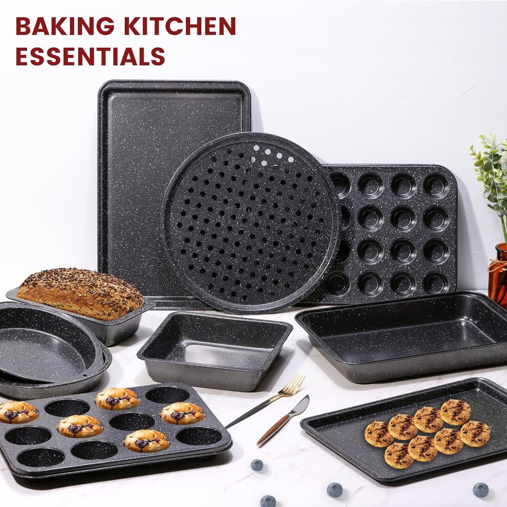 10-Piece Baking Pans Set, Bakeware Sets Nonstick, Baking Set for Oven Cooking, S