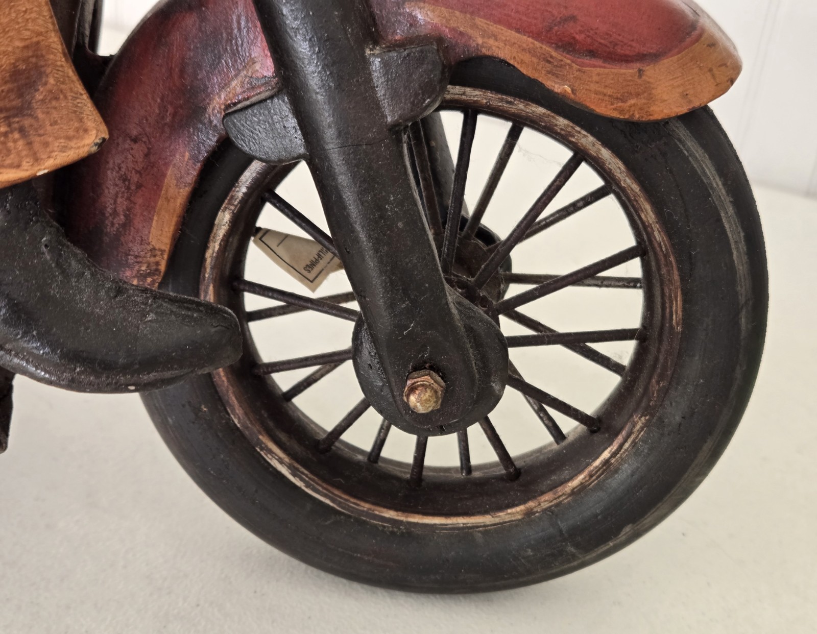 LARGE Wooden Sailor & Date Couple Riding Harley Davidson Motorcycle Sculpture