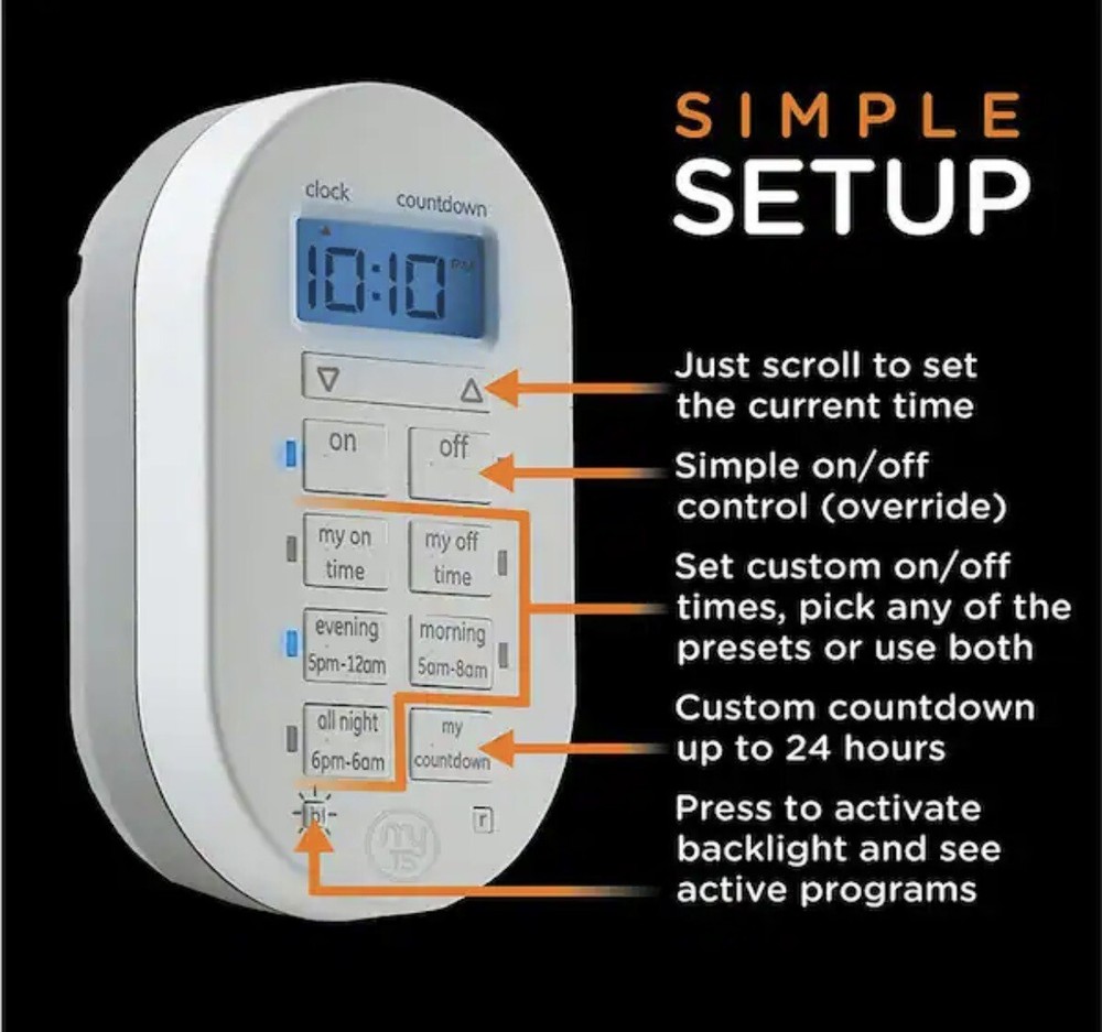 myTouchSmart Simple Set Indoor/Outdoor 2-Outlet Wireless Timer System