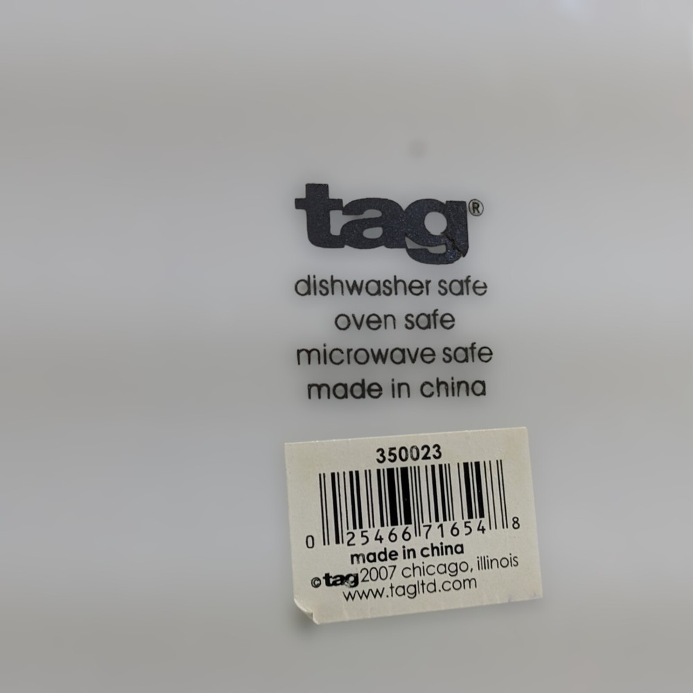 TAG Large White Ceramic Round Serving Tray Platter 14" Tableware Serveware