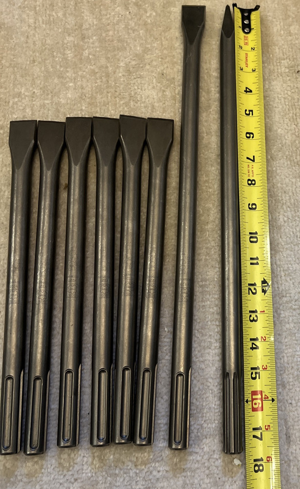 Assorted Bosch Chisel HS1911 HS1912 HS1914 (8 Total Chisels)