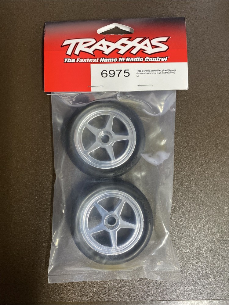 Traxxas Pre-Mounted Front Tire Set (Chrome) (2) [TRA6975]
